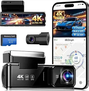 داش كام للسيارة 4K أمامية + FHD خلفية