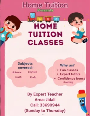 Tuition for Preschool, LKG to 6th Grade