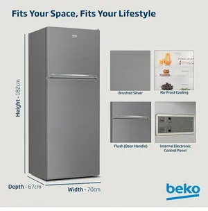 Beko Silver Refrigerator – 470L ثلاجة Beko فضية – سعة 470 لتر