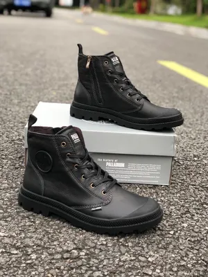 PALLADIUM Shoes شوز ماركة بلاديوم جلد طبيعي نعل رابر صافي مطاط مريح