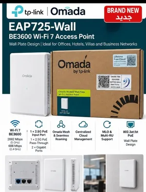 TP-Link Omada EAP725-Wall Wi-Fi 7 BE3600 Access Point New