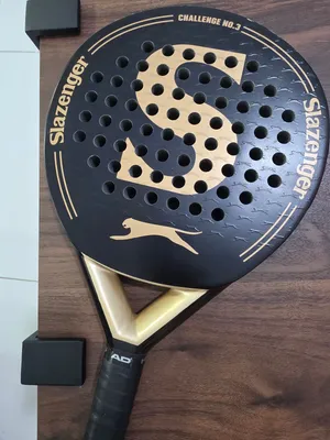 Slazenger Padel Challenge No 3 Round 6K Karbon Racket, Black/Gold, One Size