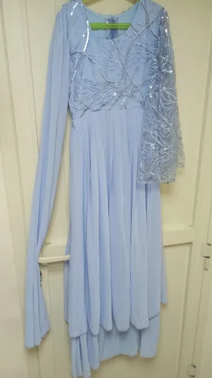 light blue party wear long Maxi sequence work size medium