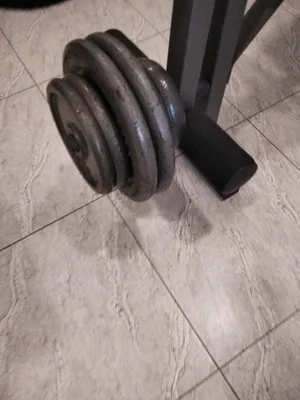Bench press/ Loan Bar(5ft)/Weight lifting plates (10x2/7.5*4/2.5X2)