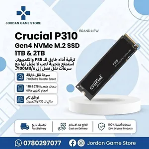 SSD Storage NVMe M.2 and External SSD سعات تخزين داخلية وهارديسك خارجي وميموري كارد