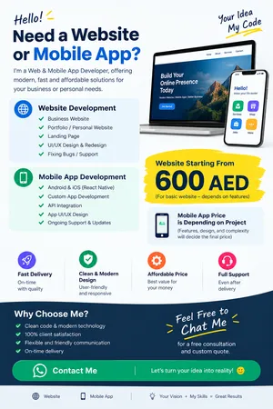 Affordable Website & Mobile App Development in UAE – Starting from AED 600