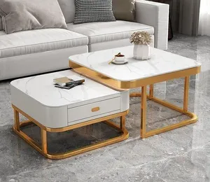 Luxury Modern Marble Coffee Table Set