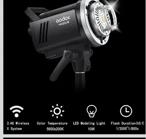 فلاش احترافي للتصوير (Godox MS200V Studio Flash) - بحالة ممتازة عدد 2 لم يستخدم وبالكرتون