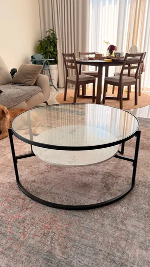 Large centre coffee table Glass/Metal