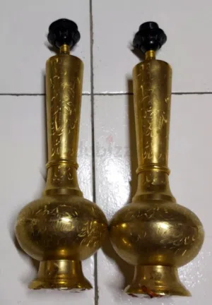 Vintage hand mad brass lamps, over a 100 years oldn