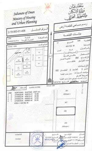 ارض سكنية بمنطقة غضفان