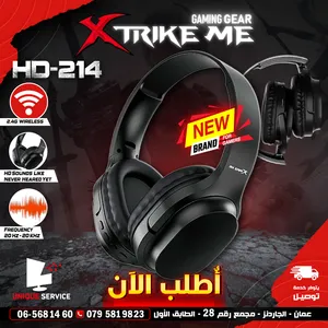 سماعات جديدة براند اكسترايك مي بتصميم قوي ومريح XTrike Me HD-214 BK Headset Battery Wireless