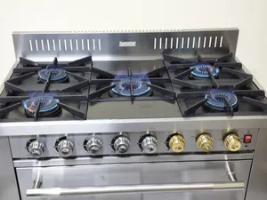 **MasterChef Heavy Duty 5 Burner Gas Cooker with Oven – Stainless Steel ماستر شيف فرن غاز 5 شعلات
