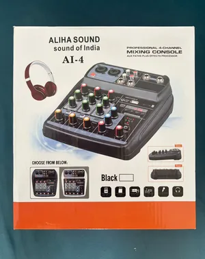 NEW ALIHA SOUND AI-4 PROFESSIONAL 4-CHANNEL MIXING CONSOLE WITH USB/TF PLAYER,EFFECTS PROCESSOR