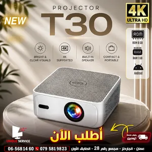 بروجكترات / بروجيكتور عالي الدقة اندرويد ويندوز ابل وايفاي 5 T30 Portable Android 4K Projector