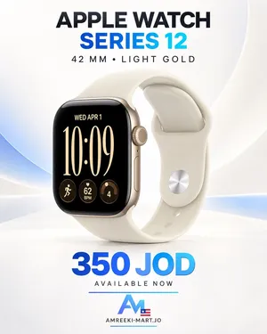 Apple Watch Series 12 42mm Light Gold  ساعة أبل 42 ملم ذهبي فاتح  جديدة مع كفالة عالمية سنة