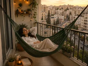 مرجيحه كتان صلبه  معلقه بين شحرتين او عامودين  للاسترخاء  تتحمل وزن 150 كيلو  مرجيحة مرجوحة  مرحوحه