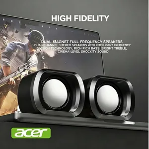 سماعه مكبر الصوت سلكي المكتبي ثنائي Acer مكبرات صوت مزدوجة بحجم 52 مم صوتي محيطي ستيريو 360 درجة