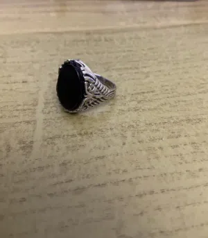 خاتم نحاس لكن مختوم 925 بحجر الonyx