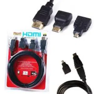 تحويلات 3in1 HDMI Cable To Mini Micro HDMI Adaptor Cable Kit HD 1.5M  Tablet PC