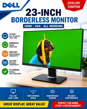 DELL 23-INCH BOADLESS MONITOR HDMI VGA ALL WORKING شاشة ديل بدون لوحة مقاس 23 بوصة، جميع منافذ HDMI