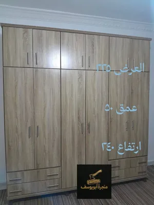 خزانه 6 باب طابقين خشب لامنيت 18م القياس  50×240x225 سم    دينار شامل  التوصيل  والتركيب  د