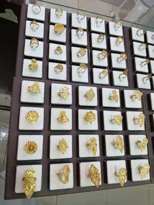 خواتم فضه خالص مطلي ذهب عيار 21