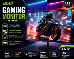 Acer Gaming Monitor 100hz 23-8 Inch Screen ACER GAMING MONITOR FHD 100HZ 23.8 INCH ZEERO FRAME ( BO
