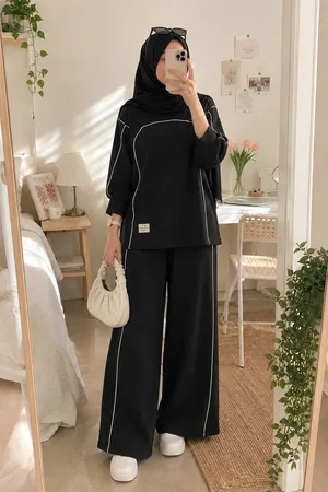 لا تحتاري... خديها قبل ما تخلص   تريننـغ قطعتين وبنطلـون عريض ر  الـخـامـة قطن فلي