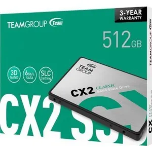 Team Group CX2 2.5 512GB SATA III 3D NAND Internal SSD, Read/Write Up to 530/470 MB/s, SATA III 6Gb