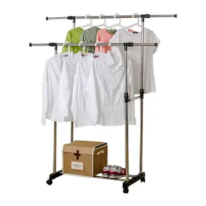 CLOTH HANGING RACK, 2 SEPARATE IRON HANGING RACK, STAINLESS STEEL RACK