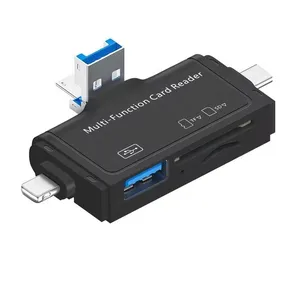 قارئ الذاكرة ب 7 منافذ متعددة للاندرويد والايفون والكمبيوتر Card Reader