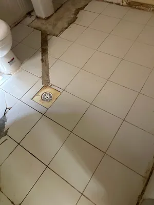 Floor tiles removed and replaced
