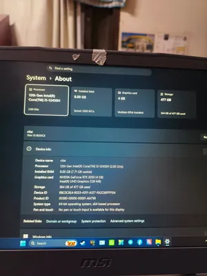 msi thin 15 rtx 2050 4gb graphics card