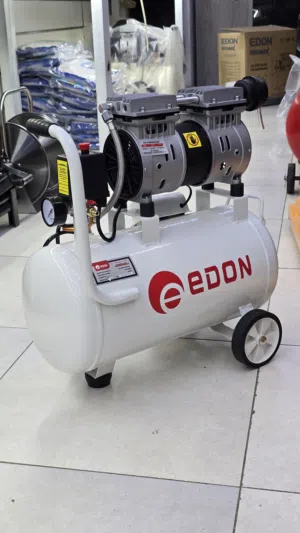 كمبريسر هواء 25 لتر سايلنت حجم صغير شركة EDON مكينة بريشر الهواء كهرباء صامت كهربائي