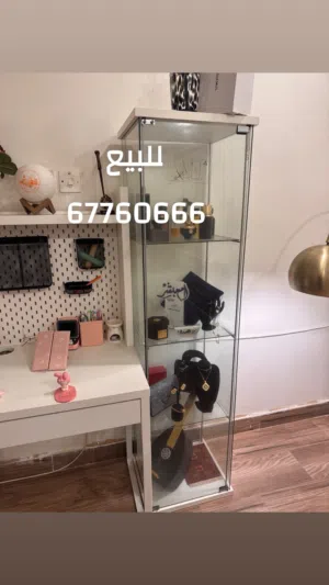 مكتبة وخزانة زجاجية