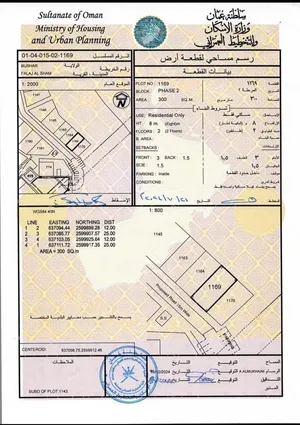 ارض للبيع منطقة فلج الشام بوشر