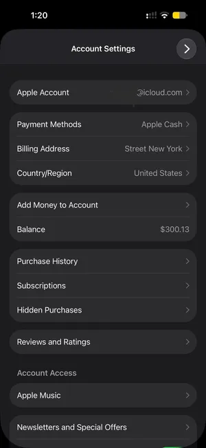 حساب apple account يحتوي ع 300$ ايتونز امريكي للبيع