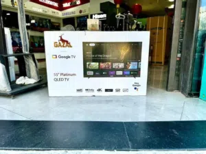 شاشة غزال 55 انش QLED  144 HZ العالمية بدقة فائقة الوضوح مع تصميم أنيق باقل سعر بالمملكة حصريا .