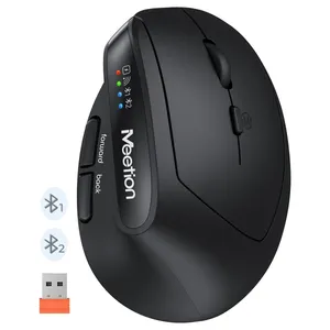 ماوس عمودي MeeTion BTM008، ماوس لاسلكي Ergonomic، Bluetooth + 2.4GHz