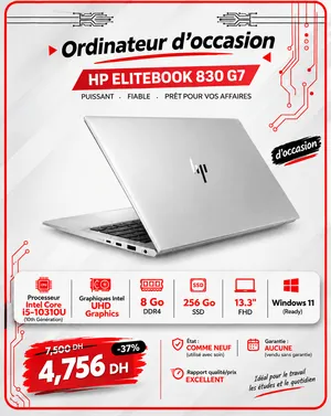 HP EliteBook 830 G7 i5 10e Gen 8Go 256Go SSD