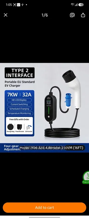 Portable EV Charger – Type 2 – 7kW (32A)