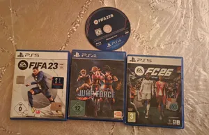 ألعاب ps5 و ps4 شبه جديد لعبة fc 26 و fifa23 ps5 وجام فورس fifa 23 ps4