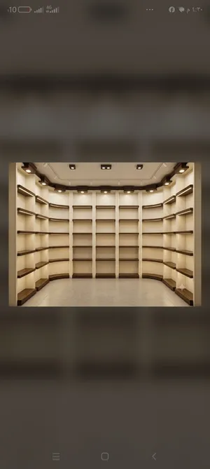 للبيع ديكور محلات، ارفف،تخاشيب،فاخرة بتصميم ضخم وخامة ابلكاش ماليزي يتحمل الرف المفرد اكثر من 50 كيل