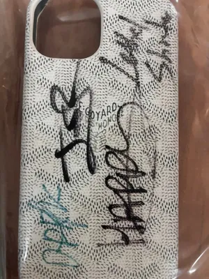 Signed Goyard phone case - Signed by Harry Pinero, Jesser, Darkest Man, and NBA Lethal Shooter.