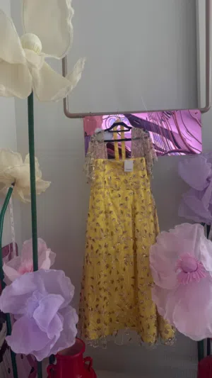 عرض خاص فستان سهرة انيق اصفر ربيعي