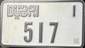 Motorcycle plate  517 Dubai  1