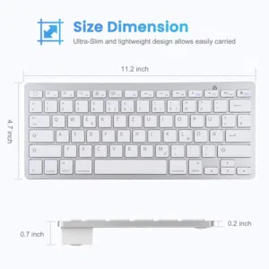 كيبورد لاسلكي . بلوتوث . حجم صغير لون اسود BLUETOOTH WIRELESS KEYBOARD