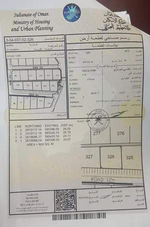 فرصة من المالك مباشرة ارض سكنية تجارية النعمان بولاية بركاء