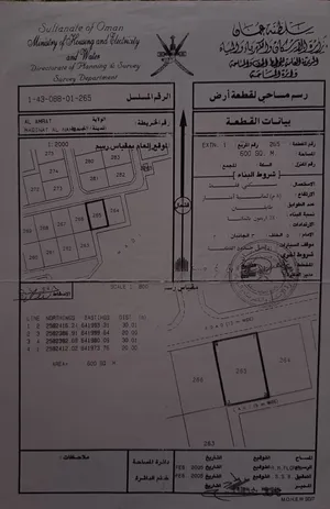 أرض للبيع - بيعه مستعجله  ولاية العامرات